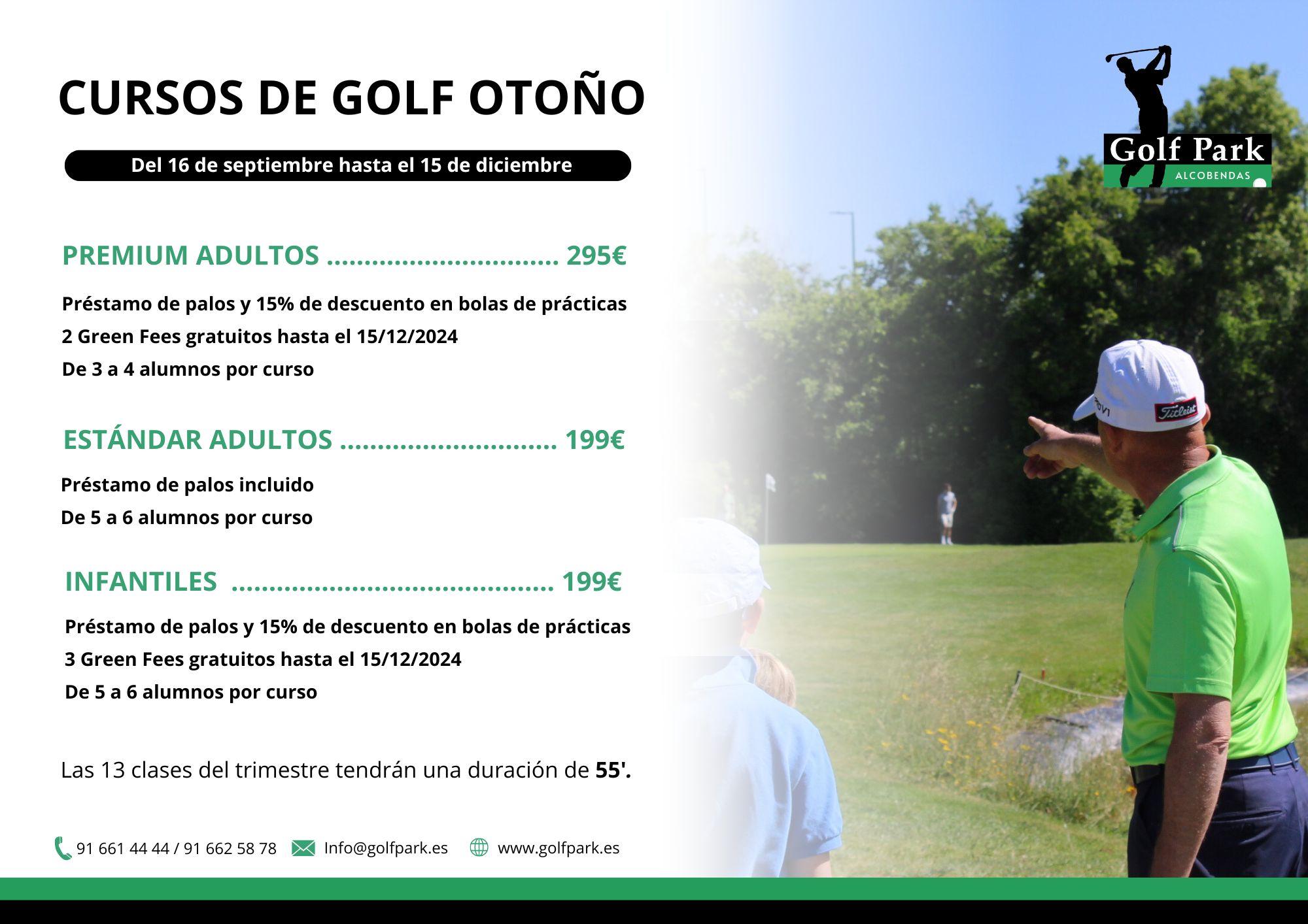 CURSOS DE GOLF OTOÑO 2024