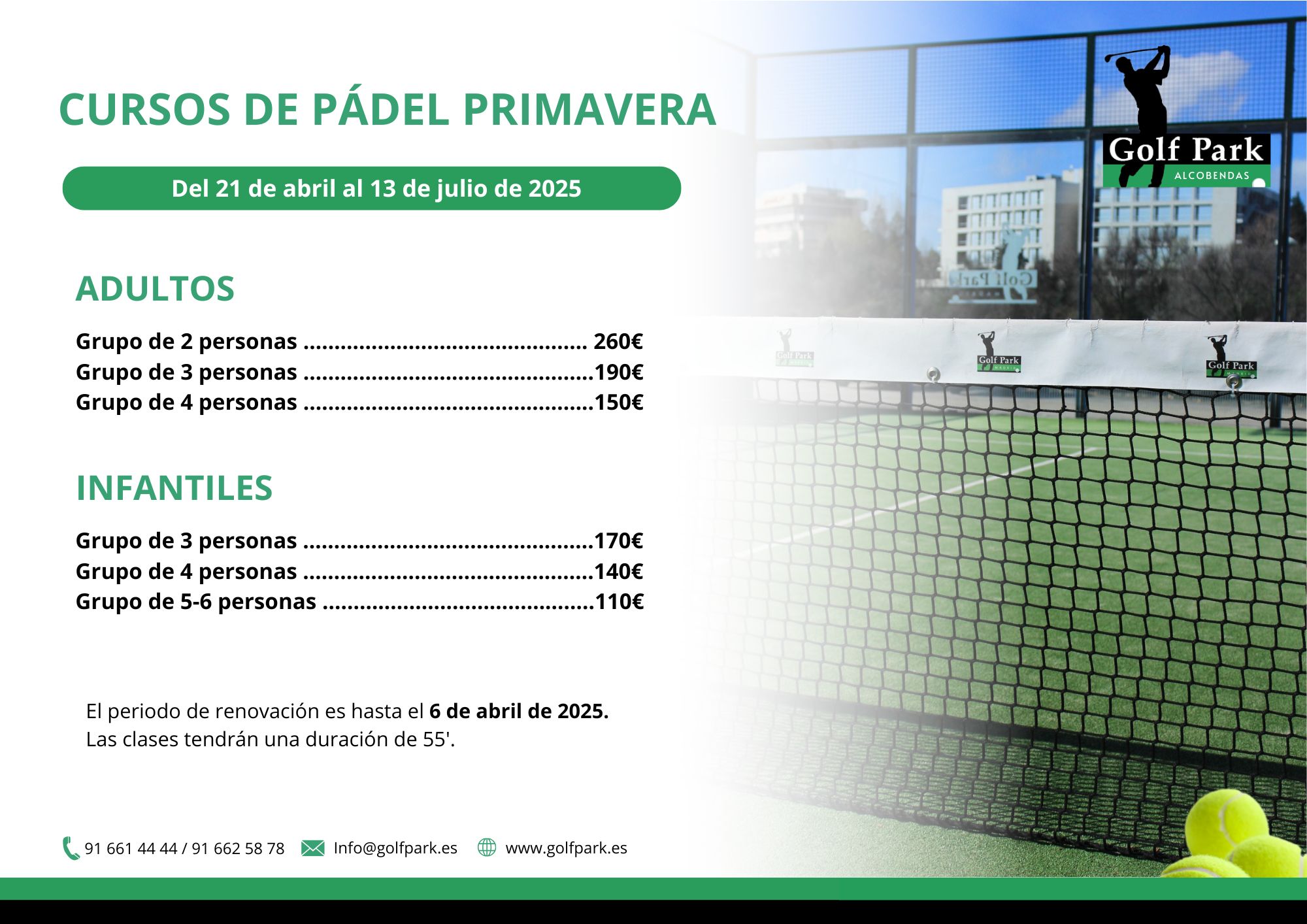 CURSO DE PÁDEL DE PRIMAVERA